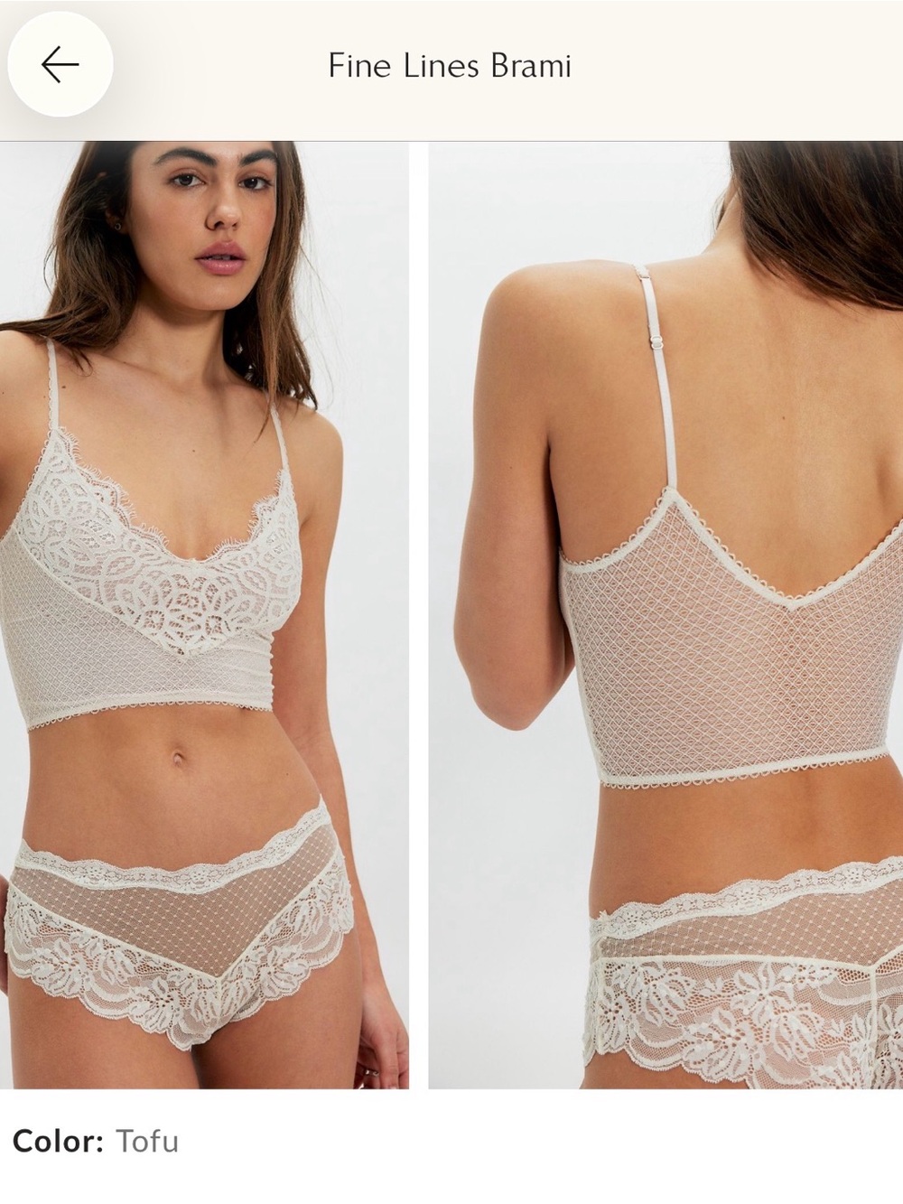 Free People Fine Lines Brami Bralette - Tofu